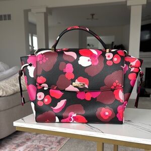 Kate Spade Black and Pink Floral Satchel